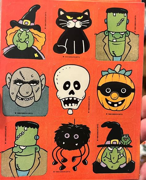 Vintage Halloween Sticker Sheets 1989 Gibson Witches Etsy