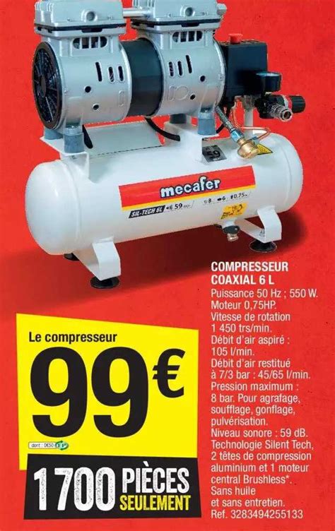 Promo Compresseur Coaxial L Mecafer Chez Brico D P T Icatalogue Fr