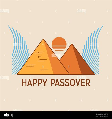 Vector Minimalistic Illustration Of Passover Celebrations Pyramids Of