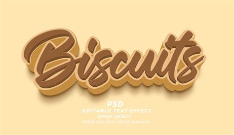 Premium Psd Biscuits D Editable Text Effect Photoshop Template