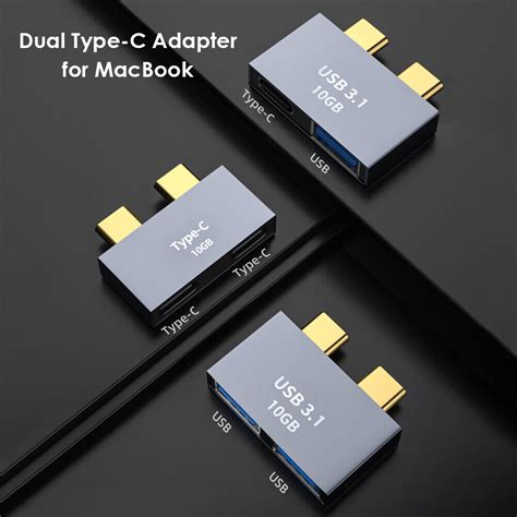 Usb C Hub Dockingstation Dual Type C Auf Multi Usb Splitter Adapter Ebay