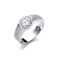 Stunning Sparkle Silver Cubic Zirconia Ring Cavendish French