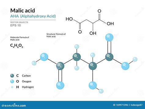 Malic Acid Molecule Made With Balls Conceptual Molecular Model