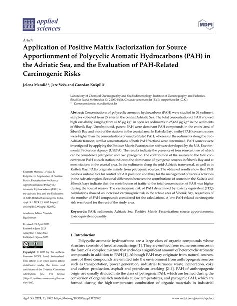 PDF Application Of Positive Matrix Factorization For Source