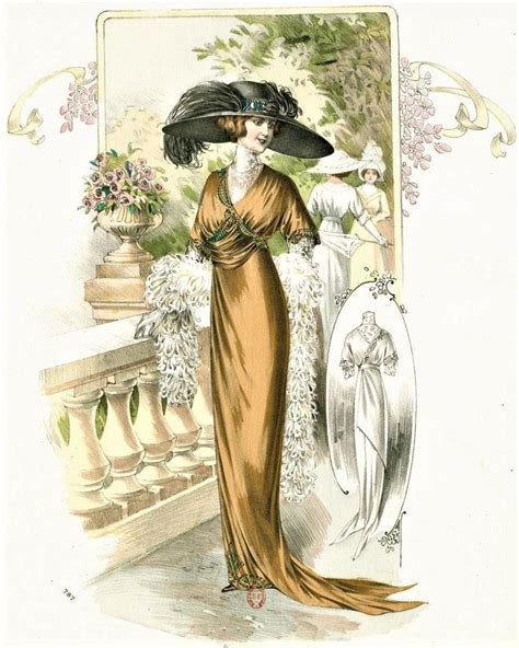 1912 Élégances Féminines Fashion illustration vintage Victorian