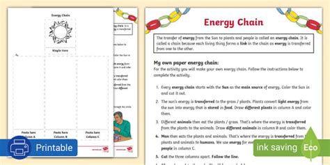 Paper Energy Chain Craft Teacher Made Twinkl