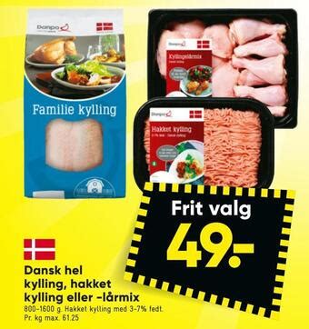 Dansk Hel Kylling Hakket Kylling Eller L Rmix Tilbud Hos Bilka