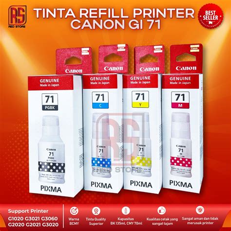 Jual 1 SET 4 PCS Tinta Canon Gi 71 For Printer G1020 G3020 G2020 G2021