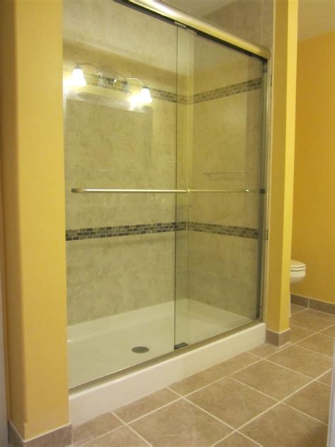 We Built This Custom Shower Into A Basement Bathroom With A Fiberglass