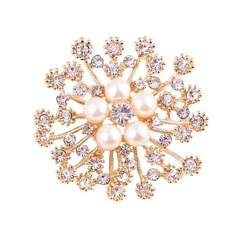 Buy Fashion Women Large Brooches Lady Snowflake Imitation Rhinestones