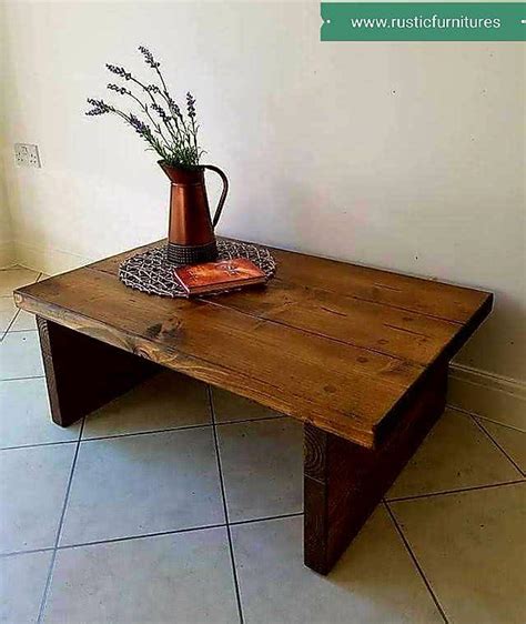 Handmade Rustic Chunky Solid Pine Wood Coffee Table Rustic Furnitures