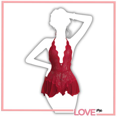 Jual LOVEme Lingerie Sexy Jumpsuit Open Crotch V Neck Seksi Lingerie Transparan Baju Tidur 1234