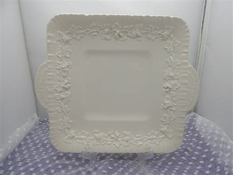 Embossed Wedgwood Queensware Cream On Cream With Ruffled Shell Edge