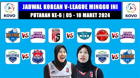 Jadwal Liga Voli Putri Korea Minggu Ini 05 10 MARET 2024 RED