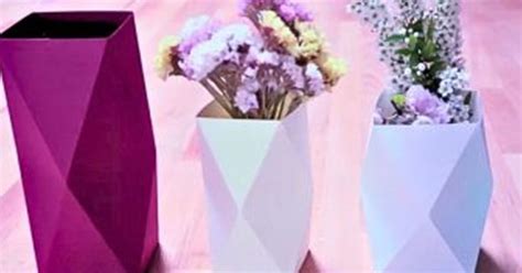 Cool 5 Minute Geometric Paper Vase Tutorial To Use As Decor Or Storage