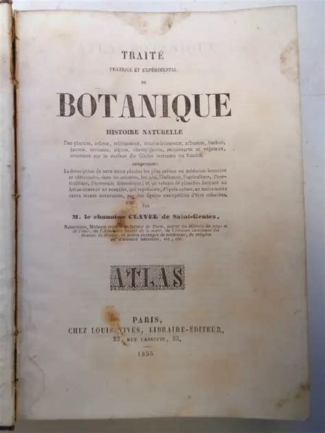 LIVRE ANCIEN TRAITÉ de BOTANIQUE par M le Chanoine CLAVEL de Saint