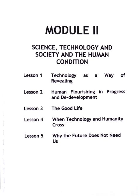 Sts Module Gecc A Module Ii Science Technology And Society