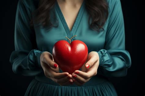 Premium Photo Female Doctor In A Medical Uniform Coat Holding A Red