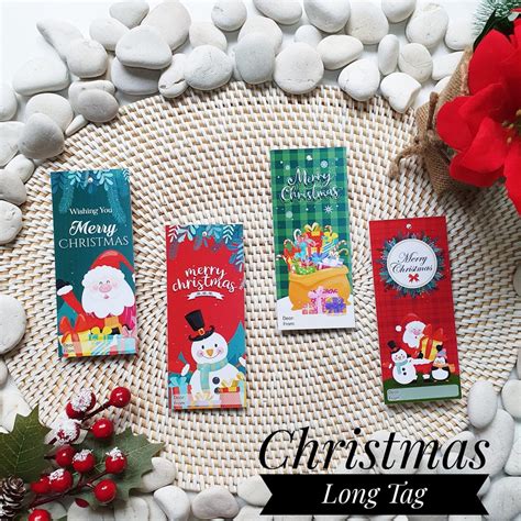 Jual Long Xmas Tag Card Merry Christmas Selamat Natal Kartu Ucapan Box