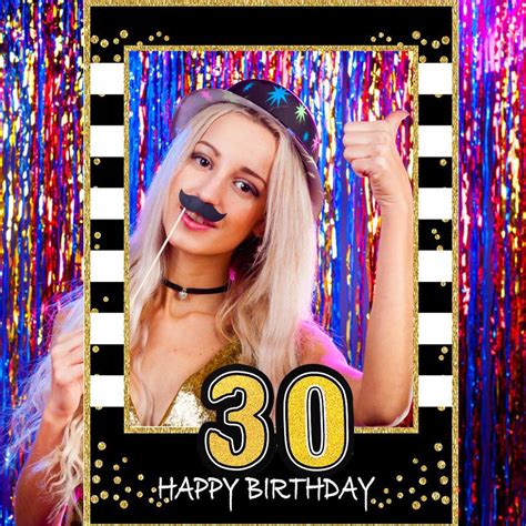 Buy Adult 30th Birthday Selfie Photo Booth Frame Black And Gold