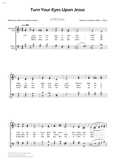 Turn Your Eyes Upon Jesus SATB Choir arr César Madeira by Helen