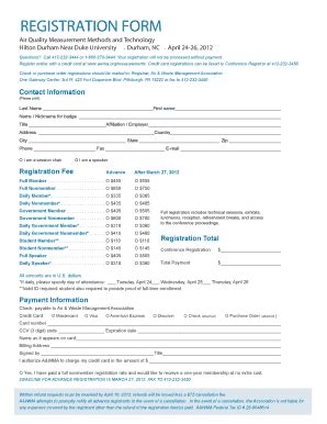 Fillable Online Measurements Awma Registration Form Aampwma