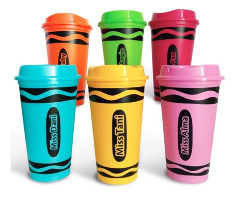 31 Vaso Personalizado Tipo Starbucks Crayola Maestro Envío gratis