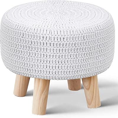 Amazon Wimarsbon Pouf Ottoman Round Footstool With Wood Leg