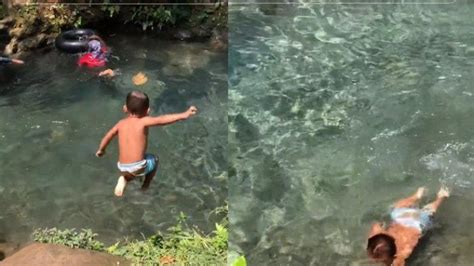 Viral Bocah 3 Tahun Asal Magelang Jago Berenang Nekat Terjun Dan