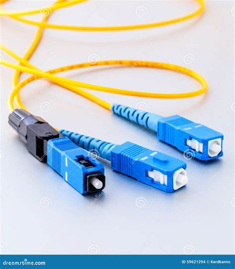 Fiber Optics Connectors Symbolic Photo For Fast Internet Stock Photo