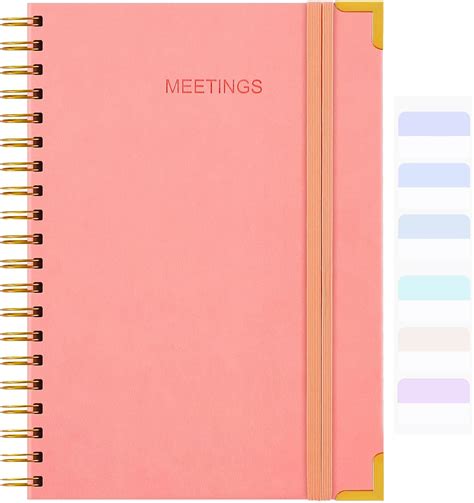 Meeting Notebook For Work Hardcover Leather Notebook For