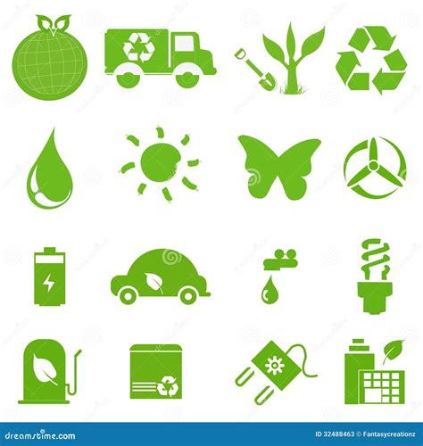 Ecology Icon Set 2 Stock Vector Illustration Of Nature 32488463