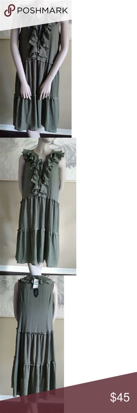 Cupio Sleeveless Hi Low Ruffle Midi Size L Boho Cupio Ruffle Sleeveless