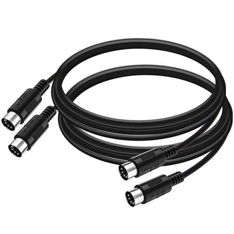 2 Pack 5 Pin Din Midi Cable 3 Feet Male To Male 5 Pin Midi Cable For Midi Keyboardkeyboard