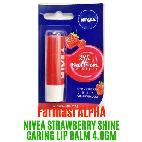 Nivea Strawberry Shine Caring Lip Balm 4 8g Shopee Malaysia