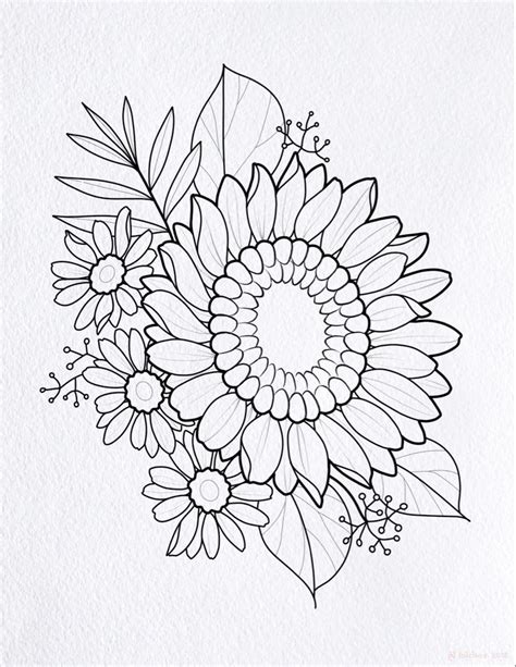 Sunflower Bouquet By Kikimo On Instagram In 2023 Sunflower Coloring