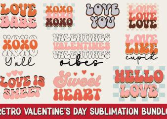 Retro Valentine S Day Sublimation Bundle Buy T Shirt Designs