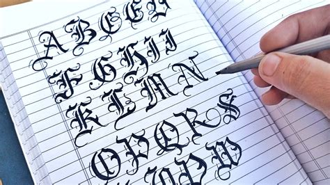 Writing Year Old English Calligraphy Alphabets Using Simple Marker