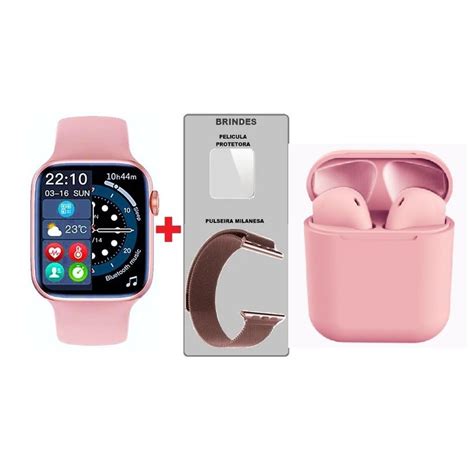 Rel Gio Smartwatch W Pro Rosa Pulseira Serie Coloca Foto Mm