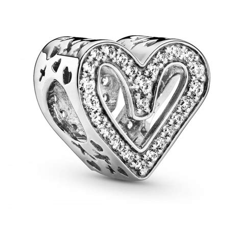 Pandora Sparkling Freehand Heart Charm 798692c01 Francis And Gaye Jewellers