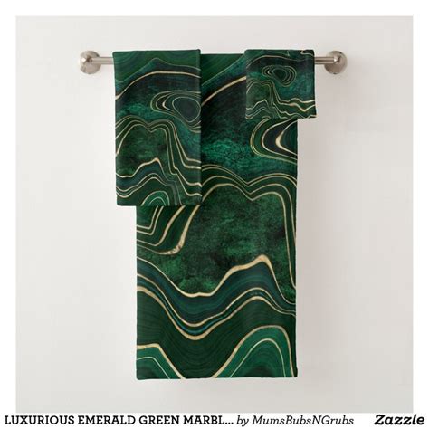 LUXURIOUS EMERALD GREEN MARBLE BATHROOM TOWEL SET | Zazzle | Green ...