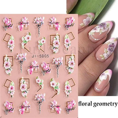 5d Flower Nail Sticker Decals 5dsticker101