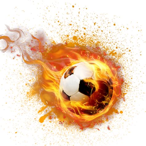 Download Football On Fire Png Download Flying Soccer Ball Png Png