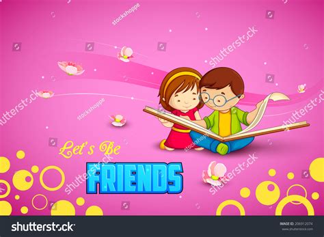 Vector Illustration Kids Celebrating Friendship Day Stock Vector ...