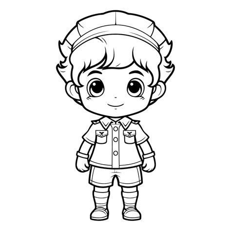 Premium Vector Coloring Page Outline Of Cute Cartoon Sailor Boy