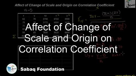 Affect Of Change Of Scale And Origin On Correlation Coefficient