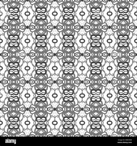 Seamless Simple Black And White Bandw Abstract Geometry Pattern Kaleidoscope Style Isolated On