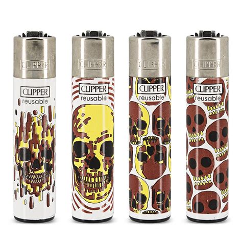 Briquet Clipper Skull Fire X 48 39 90