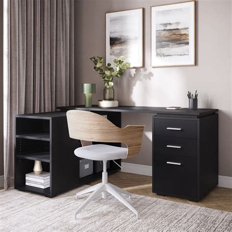 Buy BELLEZE L Shaped Computer Desk 60 Study Writing Table Home Office