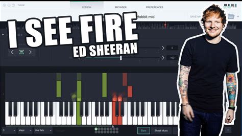 I See Fire By Ed Sheeran 100 Easy Piano Tutorial Songtutor Youtube